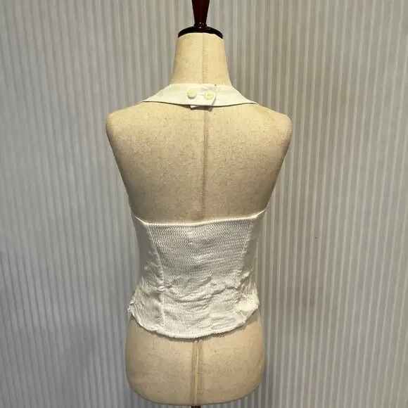 ARITZIA Women's Wilfred Whisper Linen Halter Top Size S In White - Picture 5 of 15